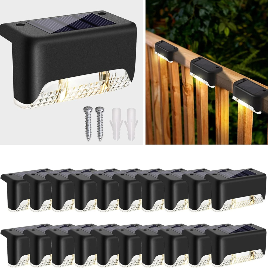 20-Pack Solar Deck Lights – Outdoor Waterproof LED Step Lighting